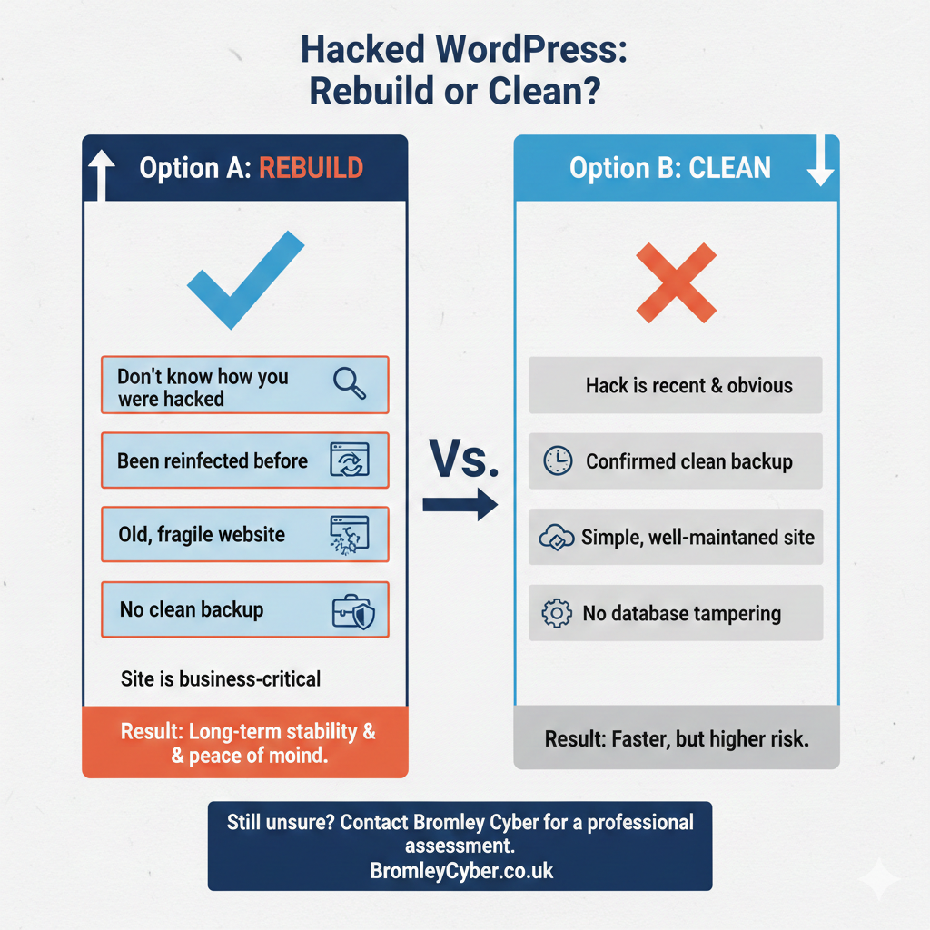 should you rebuild hacked wordpress website